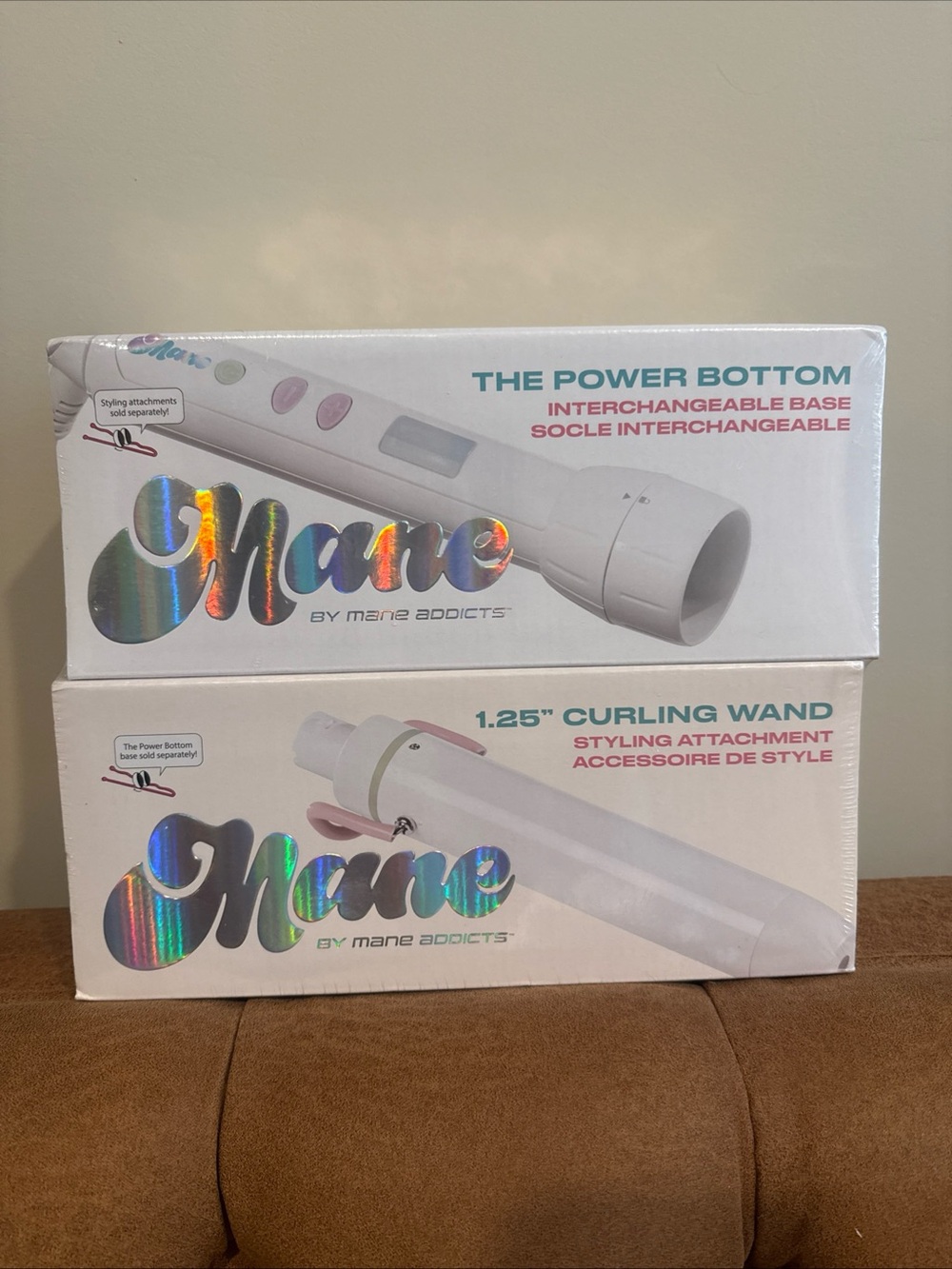 Mane by Mane Addicts 1.25" Curling Wand & Power Bottom Set - White